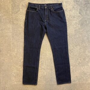 J.Crew The Driggs Jeans Mens 34x32 Dark Wash Blue Slim Tapered Denim Pants